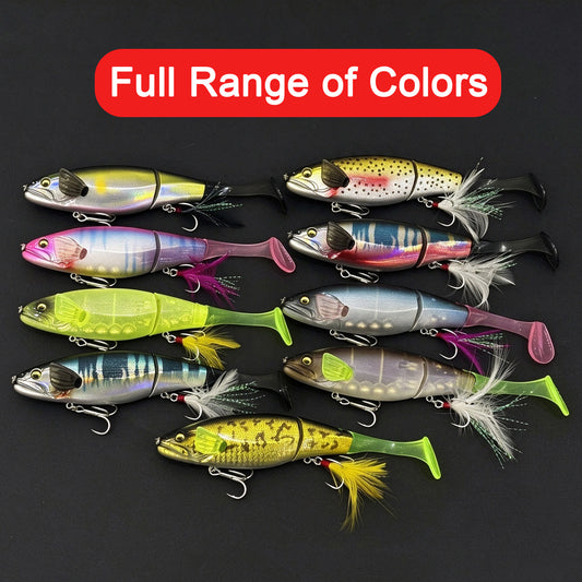 3pc 160mm/35g Floating Single-Joint Minnow Hard Bait with Soft Tail
