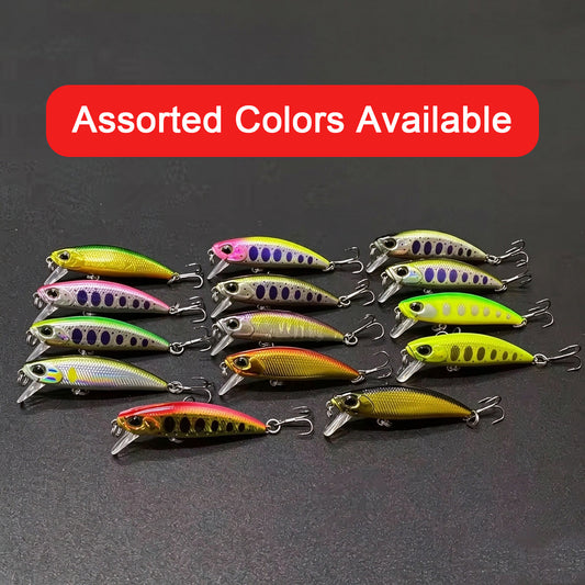5pc 1.89in 0.23oz / 48mm 6.5g Japanese Style Sinking Minnow Hard Lure, Micro Fishing Artificial Bait for Topmouth Culter, Mandarin Fish & Chub