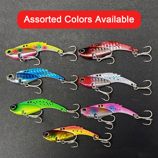 4pc 2.64in 0.93oz/67mm 26.4g Sinking VIB Hard Lure, Long Casting Vibrating Fishing Lure for Topmouth Culter, Mandarin Fish Freshwater Fishing