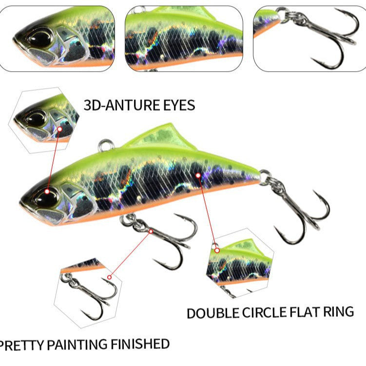 6pc 1.77in 0.18oz / 45mm 5.2g Sinking VIB Lure, Bionic Hard Bait for Topmouth Culter Freshwater Fishing