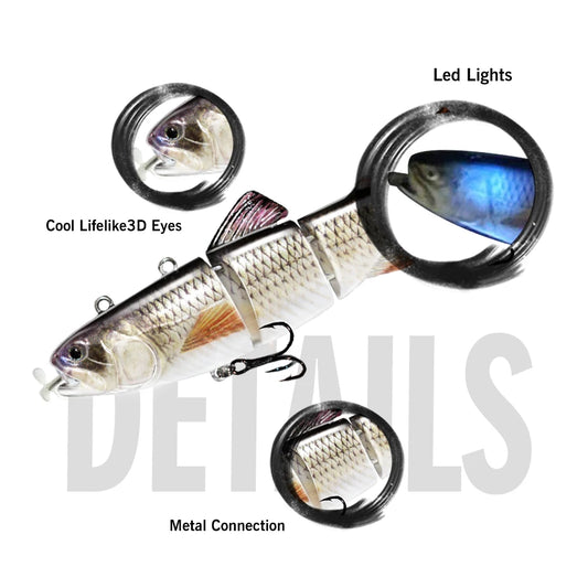 130mm/35g Automatic Swimming Bait Customized Fishing Lure of 4 Sections of Robot Bait