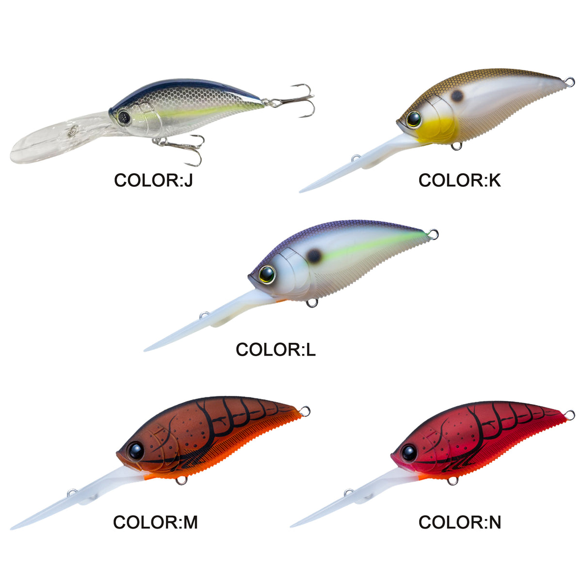 5pc 2.76in 0.74oz / 70mm 21g Floating Crankbait Hard Lure, Plastic Artificial Bionic Bait for Freshwater Fishing
