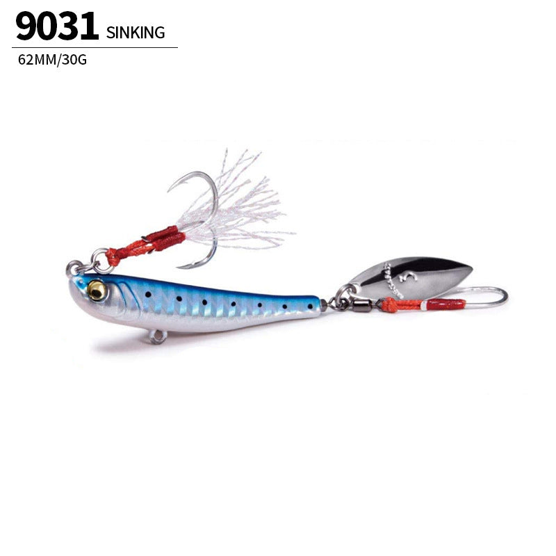 4pc 2.44in 1.06oz / 62mm 30g Long Casting Metal VIB Lure, Artificial Hard Bait for Topmouth Culter, Bass Freshwater Fishing