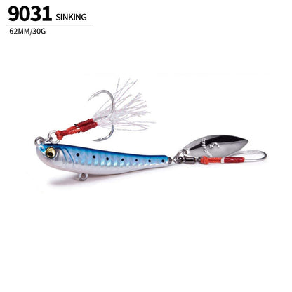 4pc 2.44in 1.06oz / 62mm 30g Long Casting Metal VIB Lure, Artificial Hard Bait for Topmouth Culter, Bass Freshwater Fishing