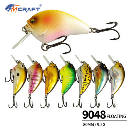 5pc 1.97in 0.34oz  50mm 9.5g Floating Crankbait Hard Lure, Plastic Bait for Bass & Topmouth Culter