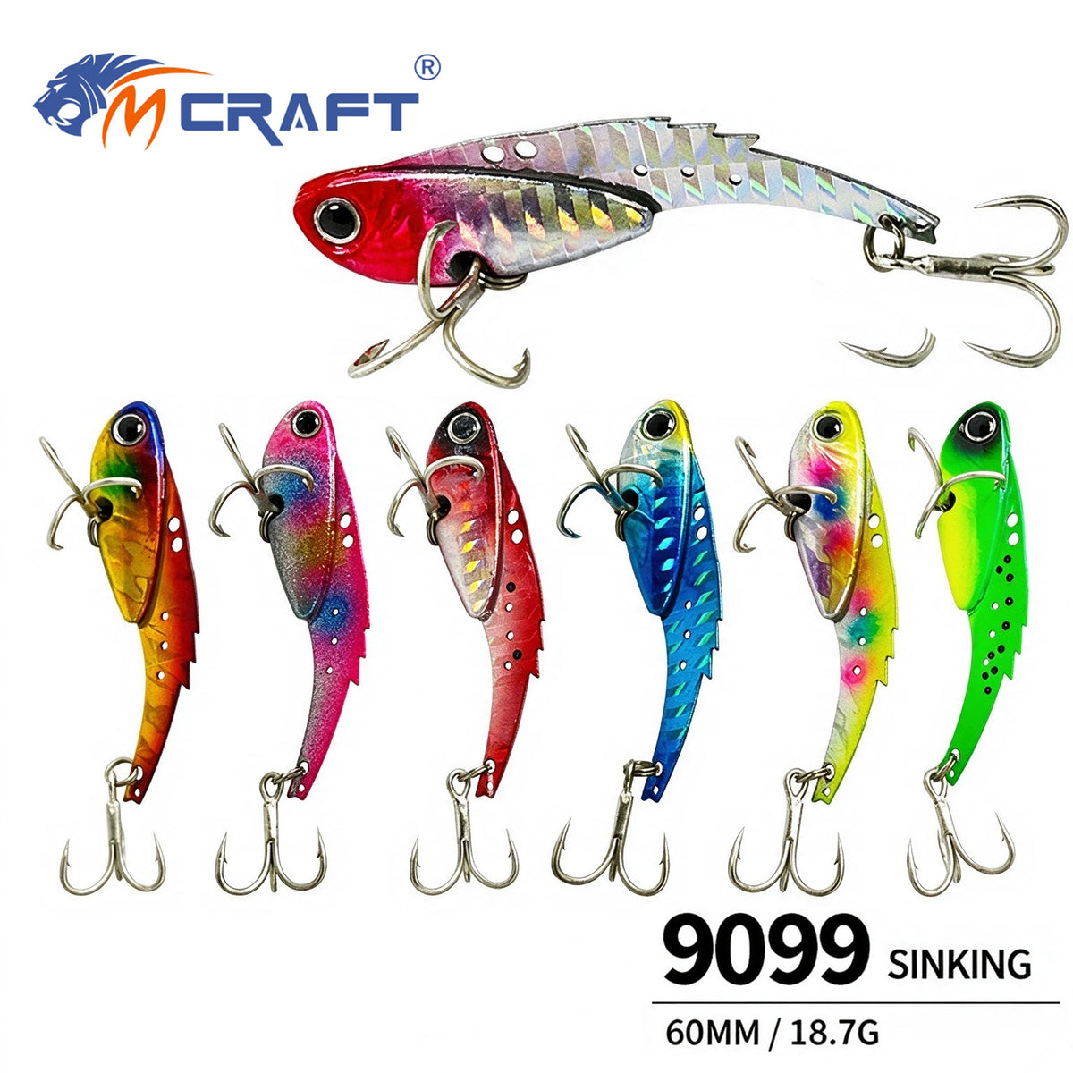 4pc 2.36in 0.66oz/60mm 18.7g Sinking VIB Hard Lure, Long Casting Vibrating Fishing Lure for Topmouth Culter, Mandarin Fish Freshwater Fishing
