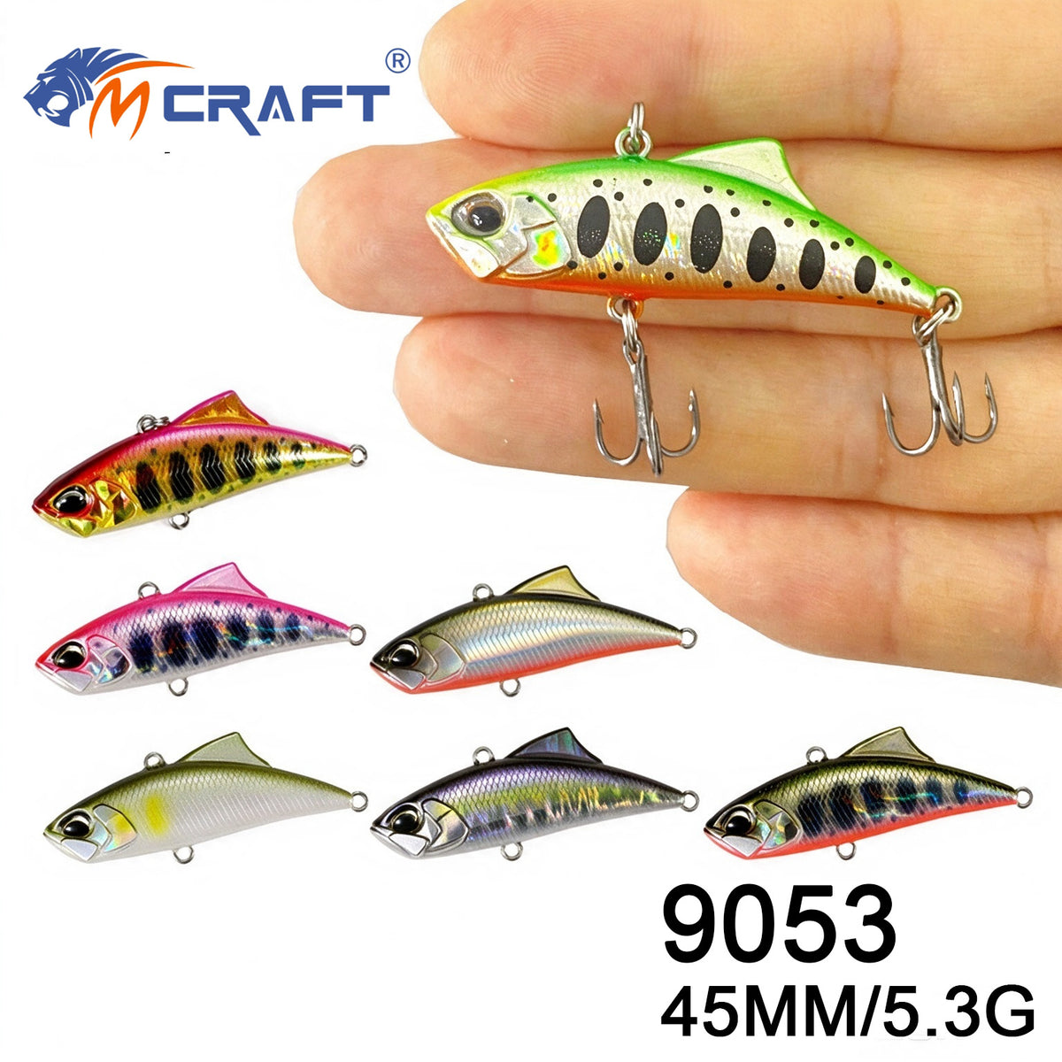 4pc 1.77in 0.19oz/45mm 5.3g Sinking VIB Fishing Lure, Long Cast Hard Bait for Bass, Culter and Predatory Fish
