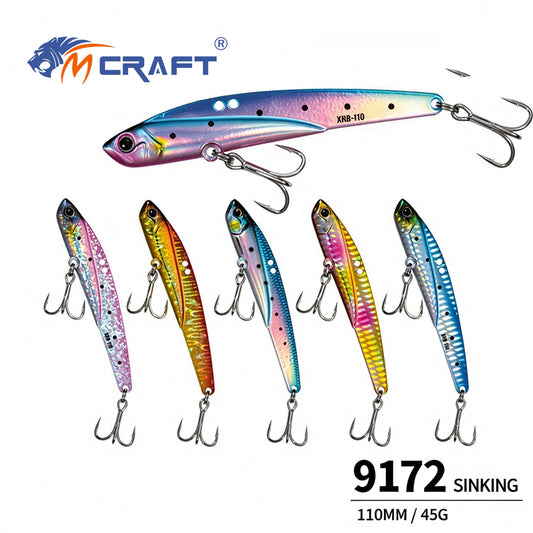 5pc 110mm / 45g VIB Pencil Fishing Lure, Sinking All Water Layers Hard Bait, Long Cast Artificial Bait for Freshwater Saltwater