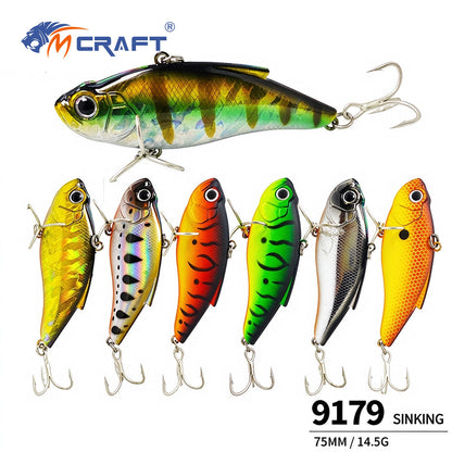 4pc 2.95in 0.51oz / 75mm 14.5g VIB Rattle Lure, Sinking Vibrating Hard Bait for Freshwater Topmouth Culter & Bass Fishing