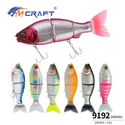 3pc 145mm/33g Slow Sinking Multi-Jointed Glide Bait