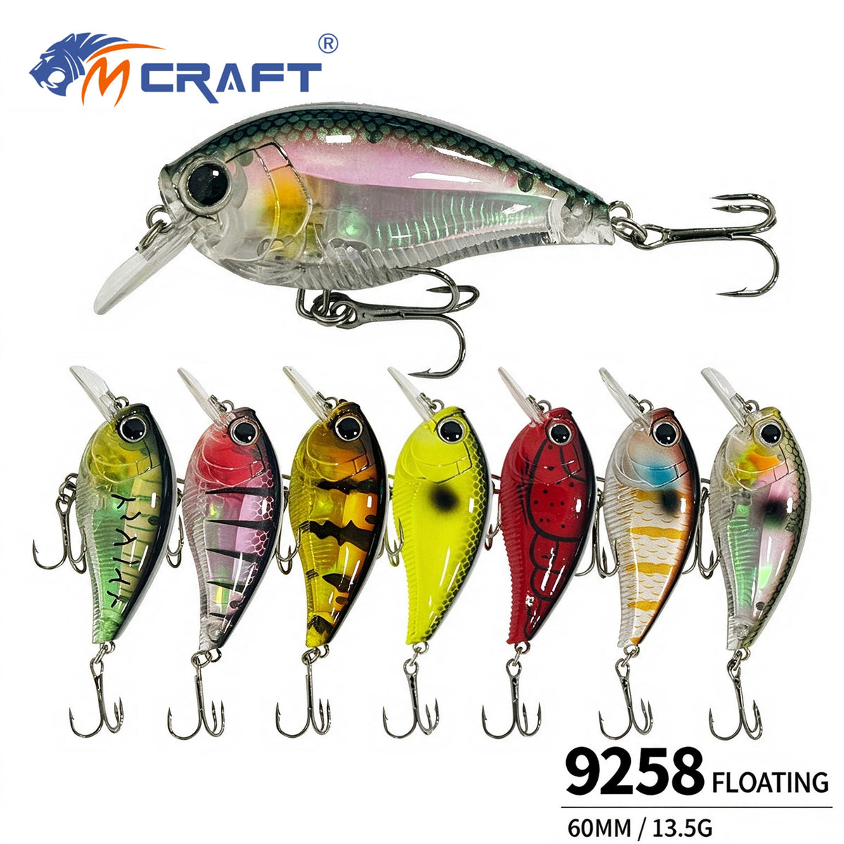 5pc 60mm/13.5g Crankbait Lure