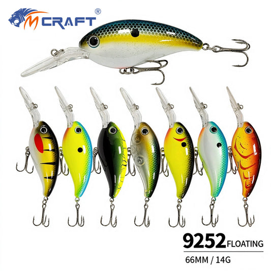 4pc 2.60in 0.49oz / 66mm 14g Topwater Crankbait Hard Lure, Plastic Artificial Bait for Freshwater Fishing