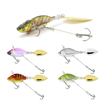 44mm/13.6g Full Water Layer VIB Fishing Lure, Spinning Metal Blade Bait Hard Lure for Bass Pike Walleye