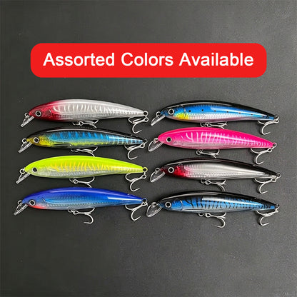 5.51in 1.45oz / 140mm 41g Floating Large Minnow Lure, Inner Laser Hard Bait for Freshwater & Saltwater Bass Fishing