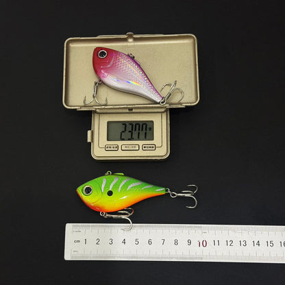 5pc 2.76in 0.85oz / 70mm 24g Plastic Sinking VIB Lure, Long Cast Japanese Style Hard Bait for Bass Freshwater Fishing