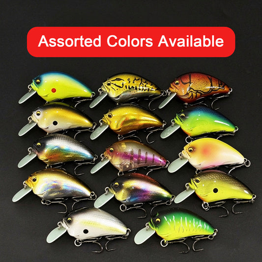 5pc 1.97in 0.34oz 50mm 9.5g Floating Crankbait Hard Lure, Plastic Bait for Bass & Topmouth Culter