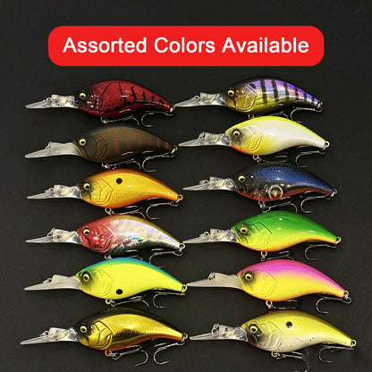 4pc 2.36in 0.34oz  60mm 9.7g Saltwater Crankbait Hard Lure, Bionic Artificial Bait for Bass & Topmouth Culter Fishing