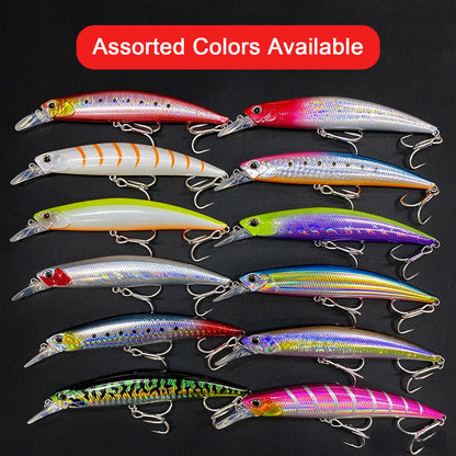 4pc 4.33in 0.95oz / 110mm 27g Sinking Minnow Hard Lure, Long Cast Artificial Bait for Topmouth Culter Saltwater & Freshwater Fishing