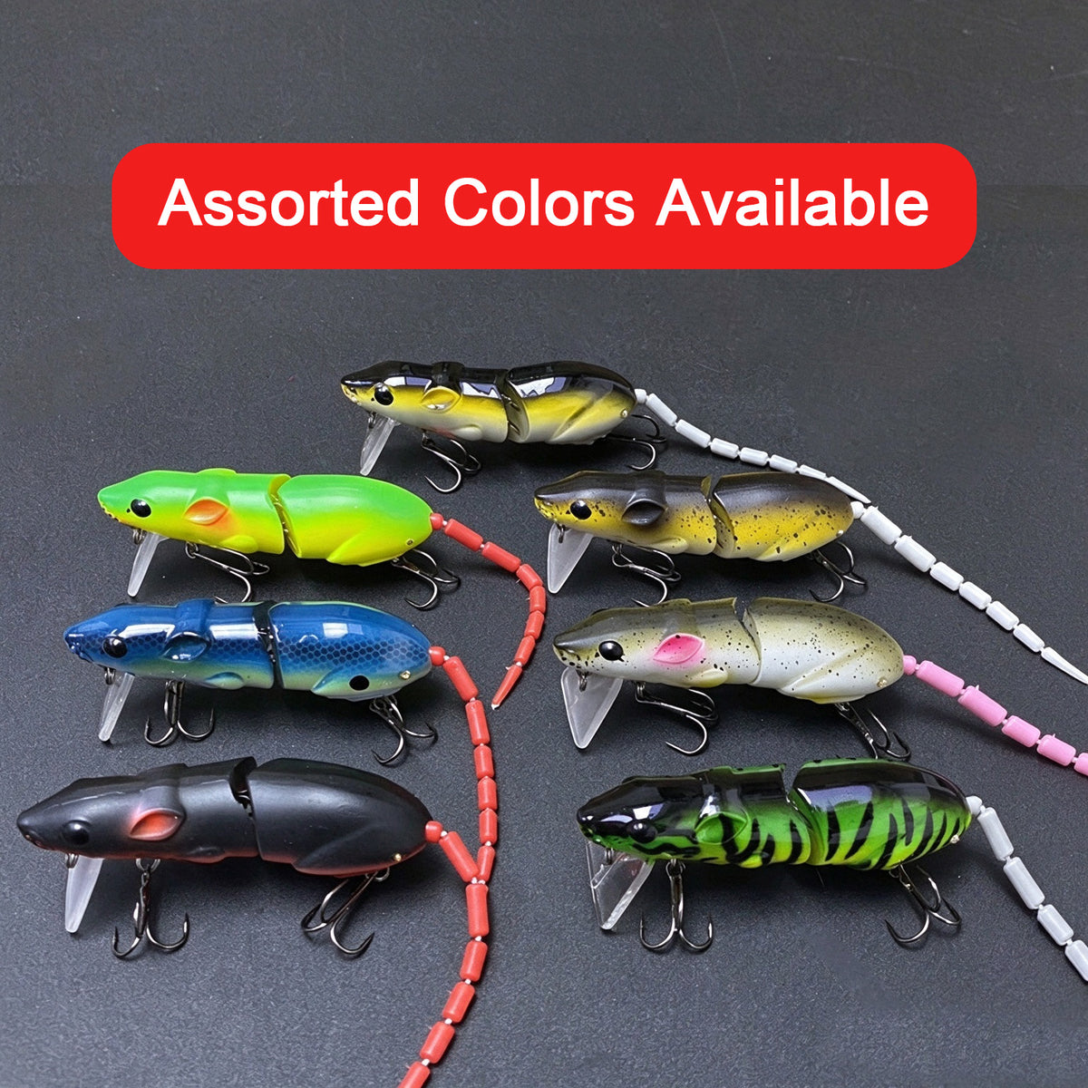 4pc 3.15in 0.54oz / 80mm 15.3g Bionic Rat Minnow Hard Lure, Two-Segment Long Casting Pencil Minnow for Bass, Snakehead & Topmouth Culter