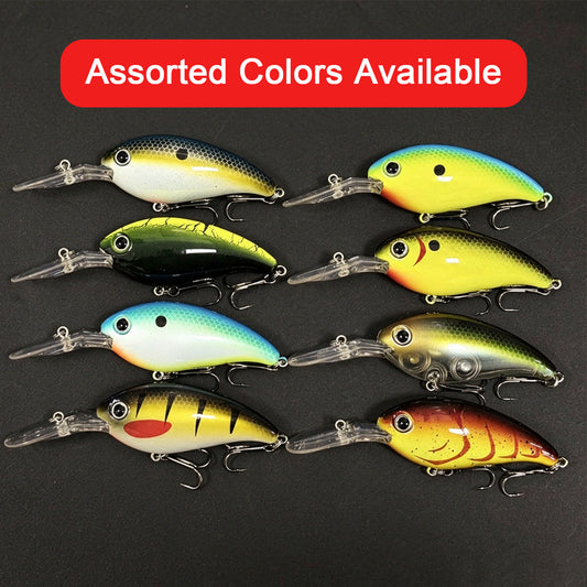 4pc 2.60in 0.49oz / 66mm 14g Topwater Crankbait Hard Lure, Plastic Artificial Bait for Freshwater Fishing