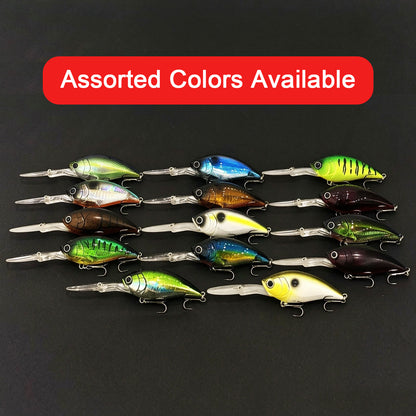 5pc 2.76in 0.74oz / 70mm 21g Floating Crankbait Hard Lure, Plastic Artificial Bionic Bait for Freshwater Fishing
