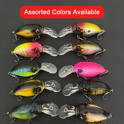 5pc 1.38in 0.21oz / 35mm 6g Noise Crankbait Hard Lure, GRIFFON Little Devil Artificial Bait for Bass Fishing