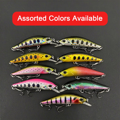 5pc 1.97in 0.14oz / 50mm 4g Micro Sinking Minnow Hard Lure, Freshwater & Saltwater Bait for Bass, Pike & Walleye