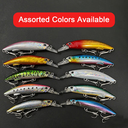 4pc 3.62in 1.41oz / 92mm 40g Sinking Minnow Hard Lure, Bionic Artificial Bait for Saltwater & Freshwater Predatory Fishing