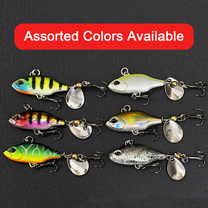 3pc 1.38in 0.31oz / 35mm 8.8g Sinking VIB Lure With Metal Blade, Artificial Hard Bait for Topmouth Culter, Bass Freshwater Fishing