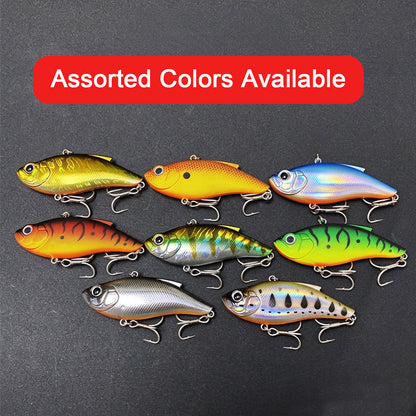 4pc 2.95in 0.51oz / 75mm 14.5g VIB Rattle Lure, Sinking Vibrating Hard Bait for Freshwater Topmouth Culter & Bass Fishing