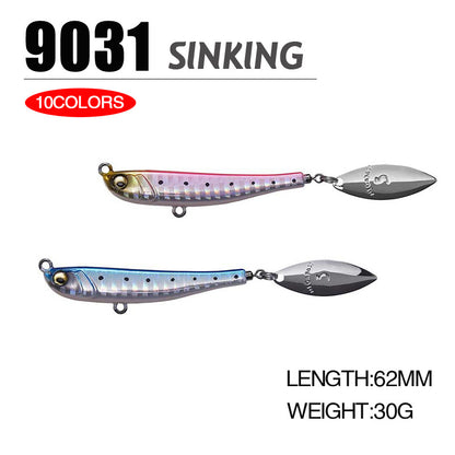 4pc 2.44in 1.06oz / 62mm 30g Long Casting Metal VIB Lure, Artificial Hard Bait for Topmouth Culter, Bass Freshwater Fishing