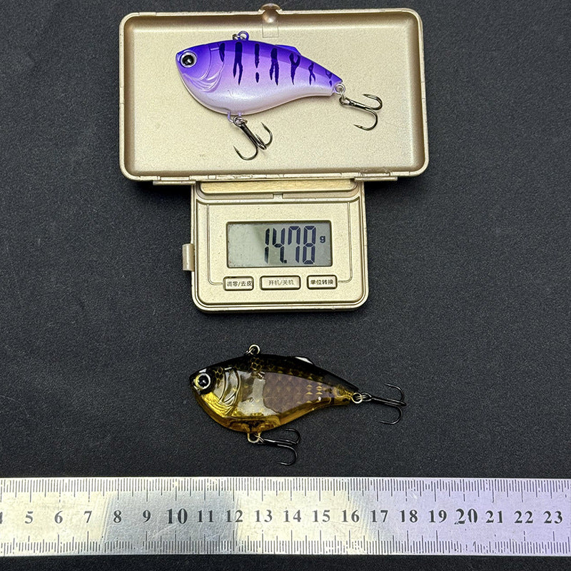 4pc 2.36in 0.52 oz/60mm 14.7g Sinking Plastic VIB Fishing Lure, Japanese Style 3D Vibration Hard Bait for Bass Freshwater Fishing