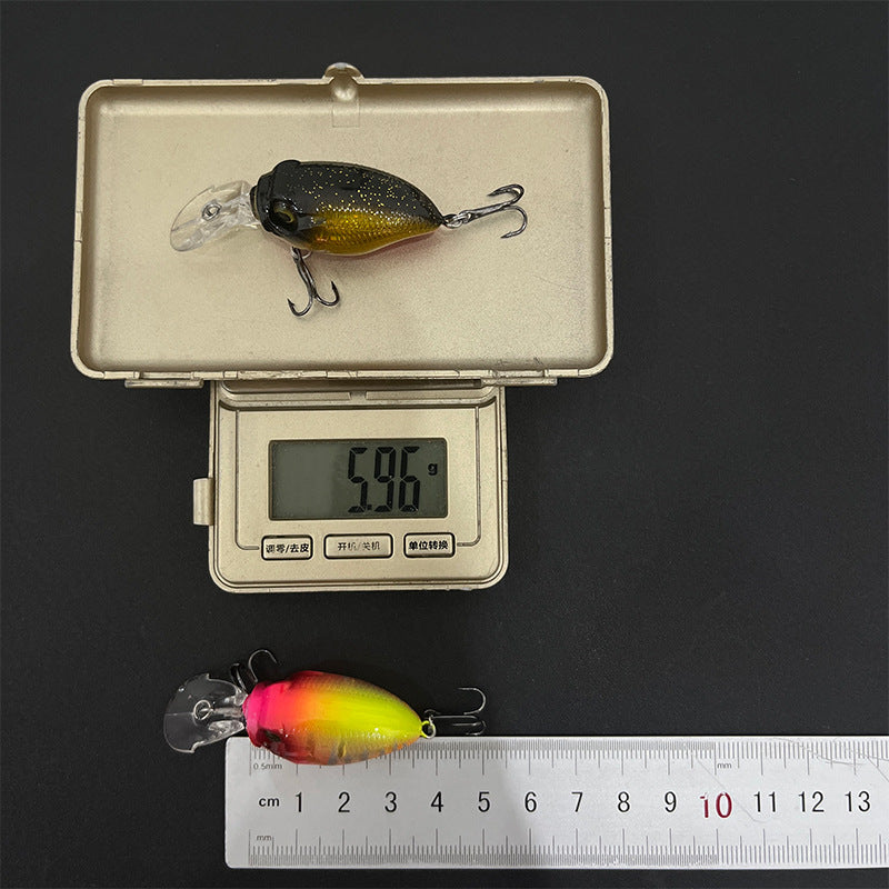 5pc 1.38in 0.21oz / 35mm 6g Noise Crankbait Hard Lure, GRIFFON Little Devil Artificial Bait for Bass Fishing