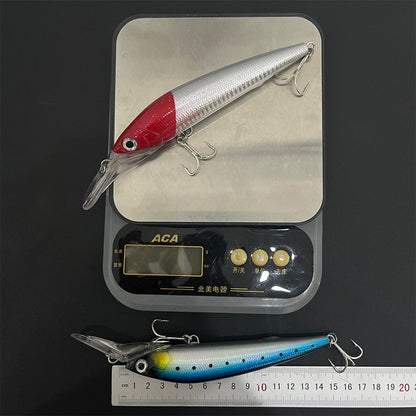 4pc 5.51in 1.41oz / 140mm 40g Deep Sea Trolling 3D Minnow Floating Hard Lure, Boat Fishing Bait for Saltwater Gamefish