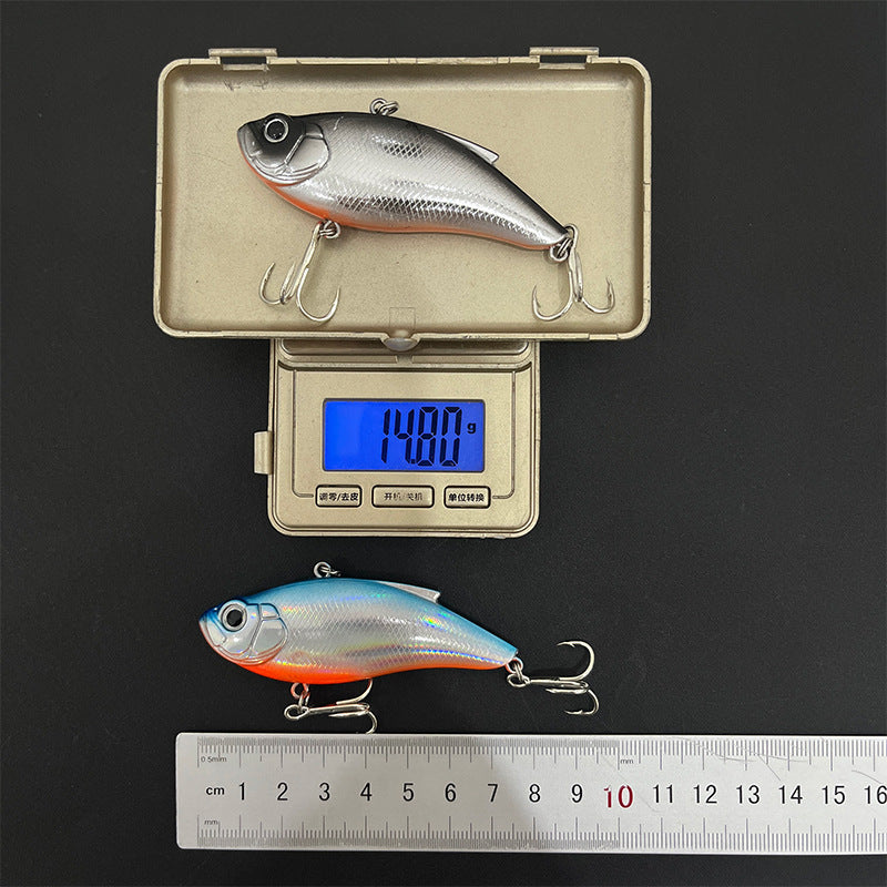 4pc 2.95in 0.51oz / 75mm 14.5g VIB Rattle Lure, Sinking Vibrating Hard Bait for Freshwater Topmouth Culter & Bass Fishing