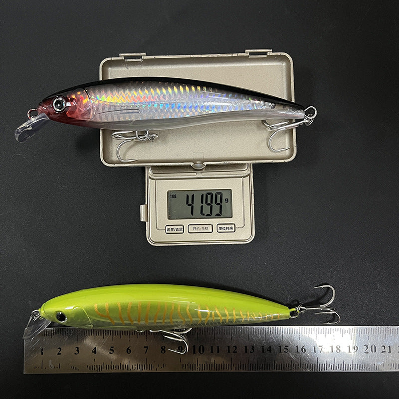 5.51in 1.45oz / 140mm 41g Floating Large Minnow Lure, Inner Laser Hard Bait for Freshwater & Saltwater Bass Fishing