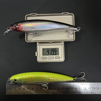 5.51in 1.45oz / 140mm 41g Floating Large Minnow Lure, Inner Laser Hard Bait for Freshwater & Saltwater Bass Fishing