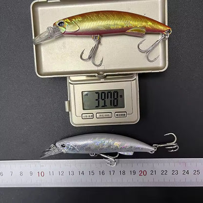 4pc 3.62in 1.41oz / 92mm 40g Sinking Minnow Hard Lure, Bionic Artificial Bait for Saltwater & Freshwater Predatory Fishing