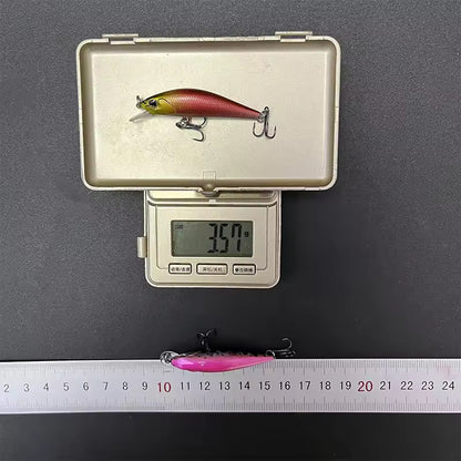 5pc 1.97in 0.14oz / 50mm 4g Micro Sinking Minnow Hard Lure, Freshwater & Saltwater Bait for Bass, Pike & Walleye