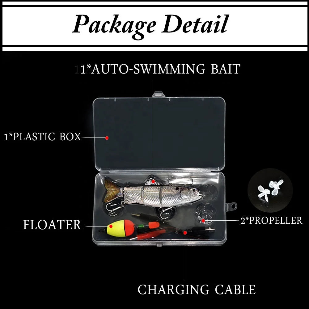 130mm/35g  Automatic Swimming Bait Customized Fishing Lure of 4 Sections of Robot Bait