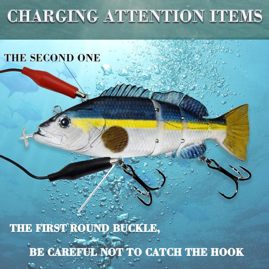 136MM/54.5g  Electric Robot Fishing Lures  USB Rechargeable Flashing LED Light Fishing Lures Swimbait