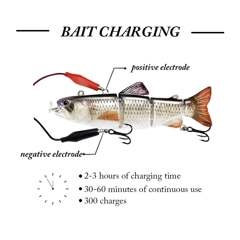 130mm/35g  Automatic Swimming Bait Customized Fishing Lure of 4 Sections of Robot Bait