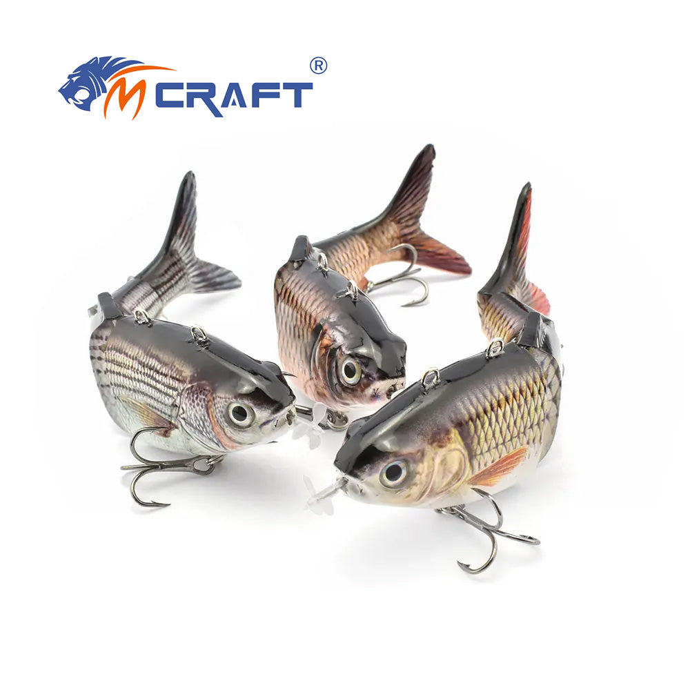 130mm/42g Multi 4 Segments Jointed Rechargeable Self-propelling Auto-swimming Robot Fish Lure Swim Baits
