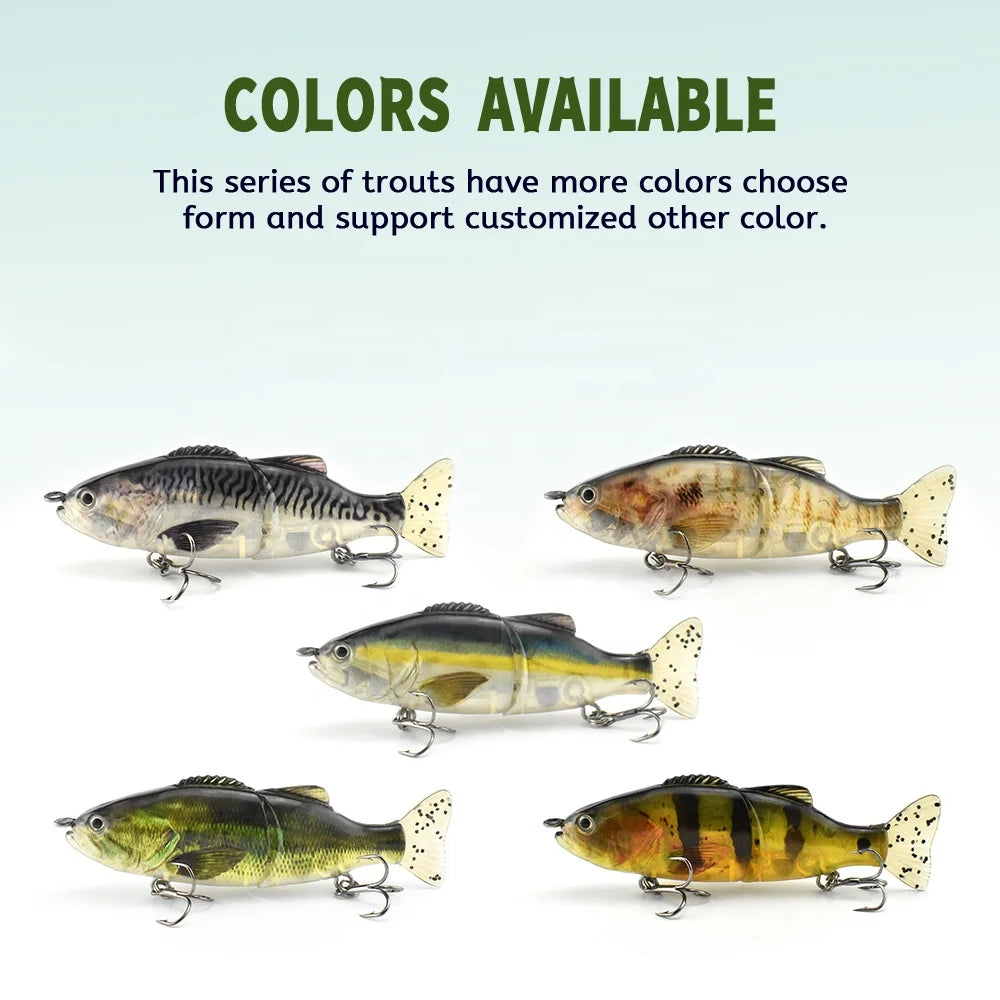 3.94in 0.68oz/100mm 19.4g 4 inchSwimShad Glide Baits Jointed Swimbait Bass Pike Salmon Trout Muskie Fishing Lure