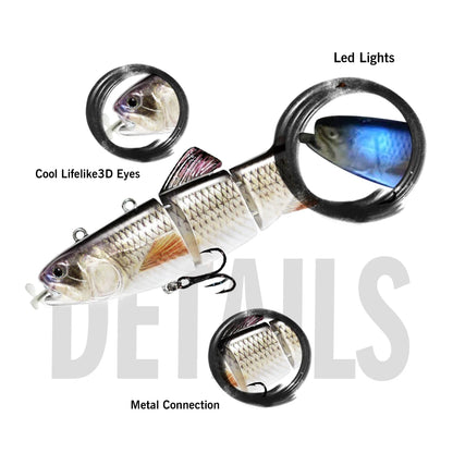 130mm/35g  Automatic Swimming Bait Customized Fishing Lure of 4 Sections of Robot Bait