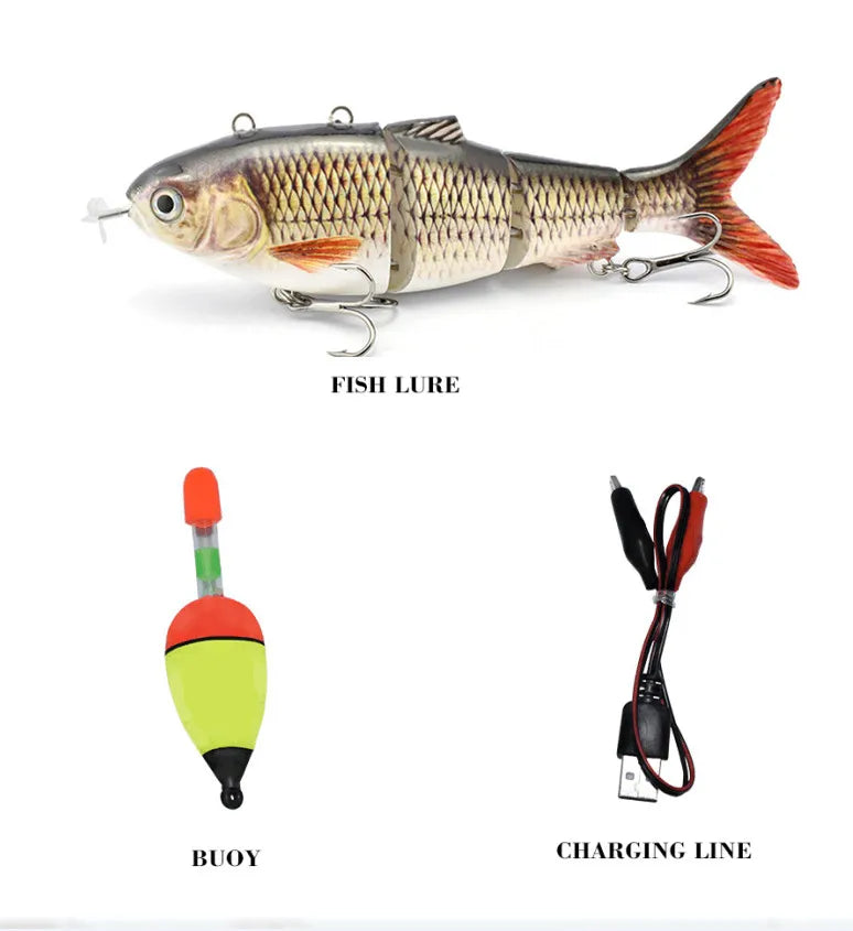 130mm/42g Multi 4 Segments Jointed Rechargeable Self-propelling Auto-swimming Robot Fish Lure Swim Baits