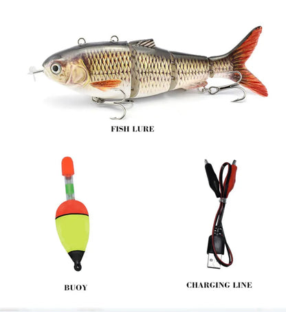 130mm/42g Multi 4 Segments Jointed Rechargeable Self-propelling Auto-swimming Robot Fish Lure Swim Baits