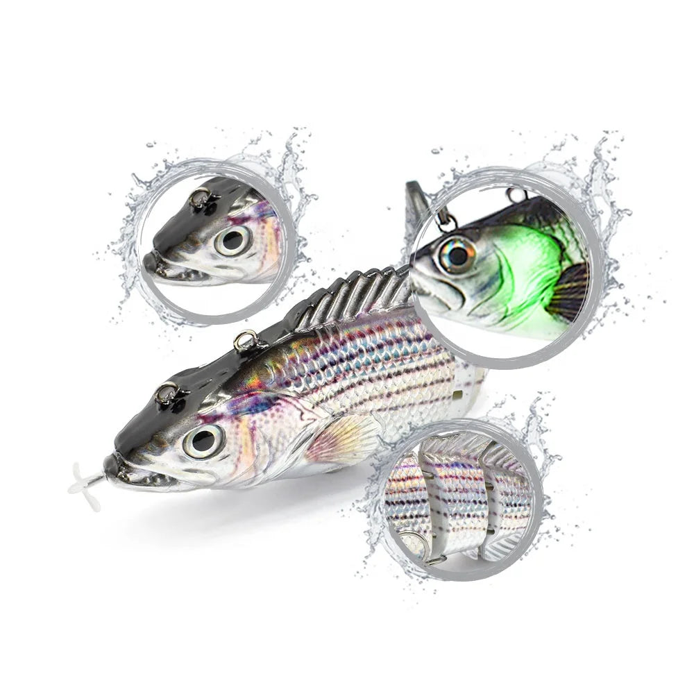 130mm/26g Multi Jointed Rechargeable Self-propelling Auto-swimming Robot Fish Lure Swim Baits