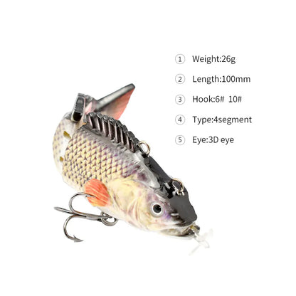 130mm/26g Multi Jointed Rechargeable Self-propelling Auto-swimming Robot Fish Lure Swim Baits