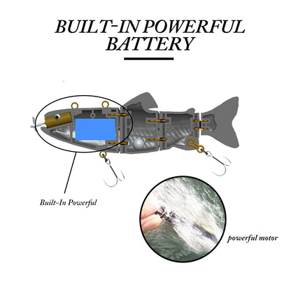130mm/35g  Automatic Swimming Bait Customized Fishing Lure of 4 Sections of Robot Bait